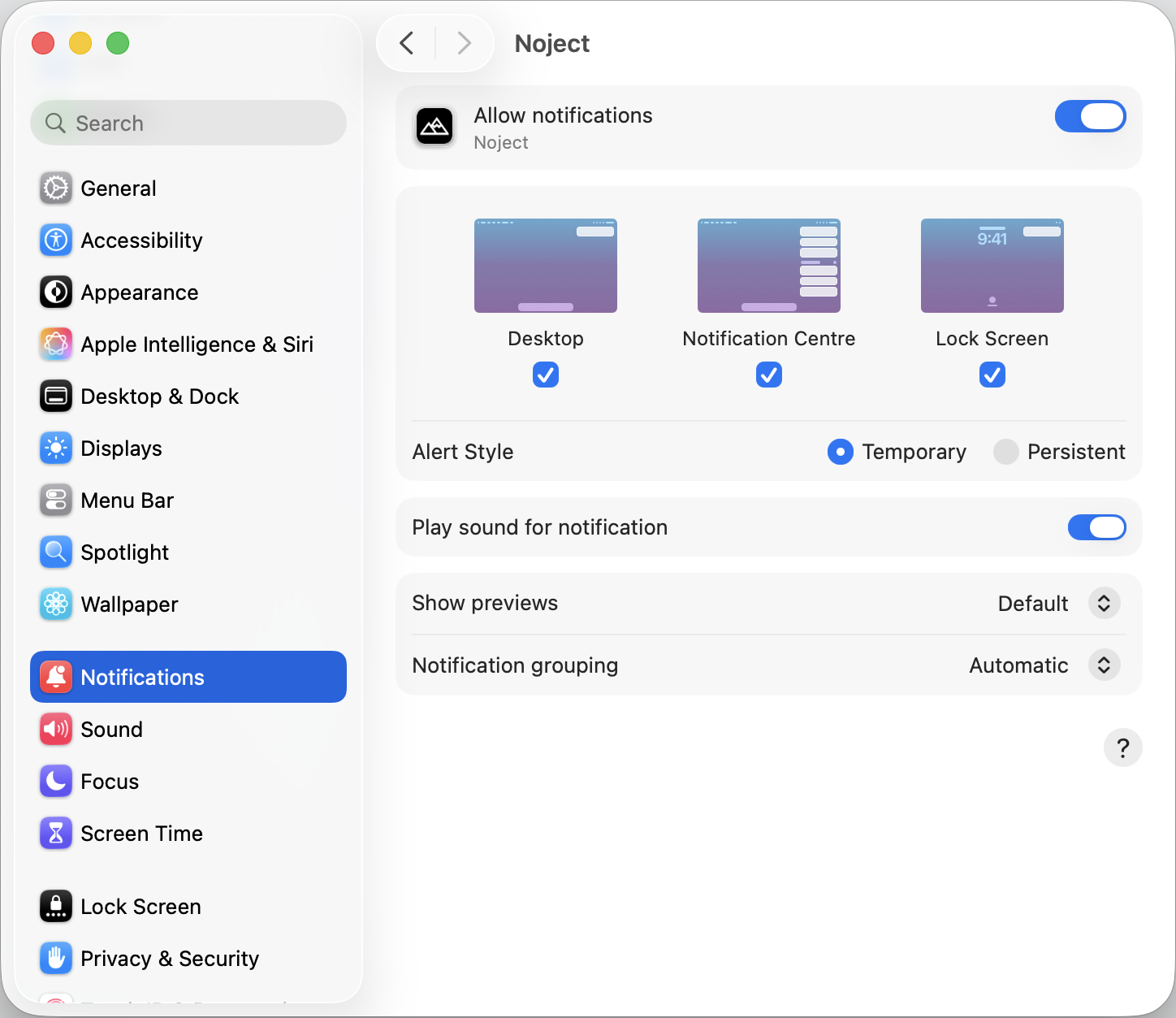 Granting notification permissions
